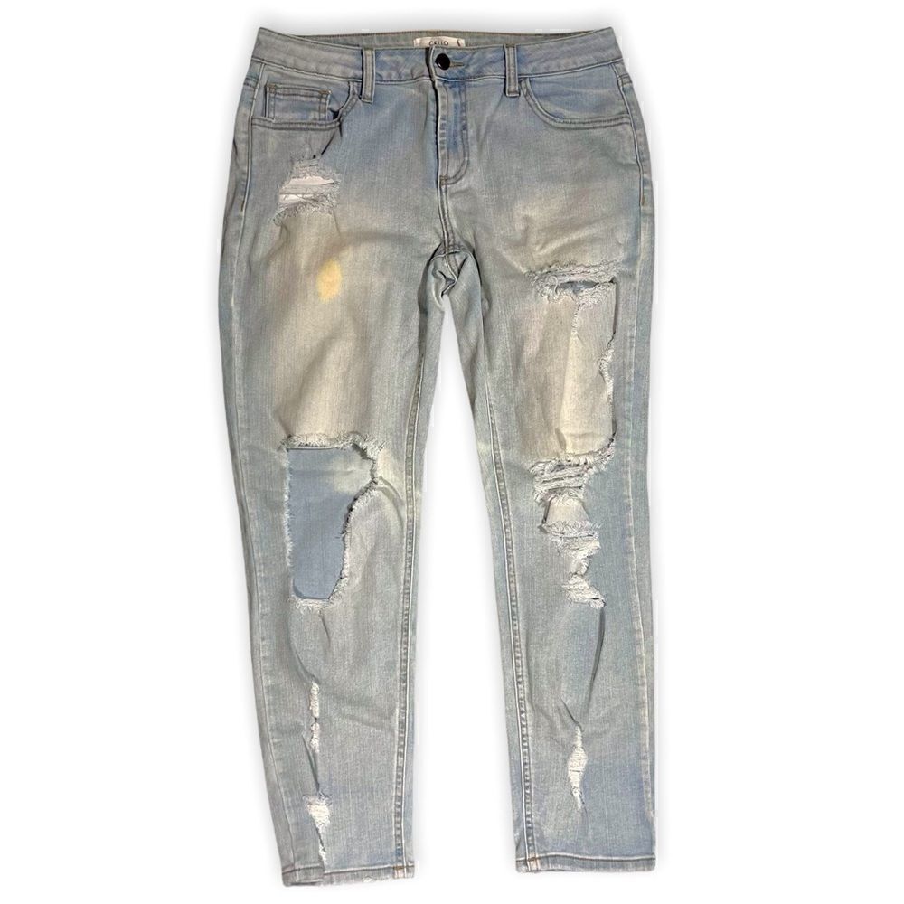 Cello Distressed Light Blue Wash Jeans‎ Womens 5